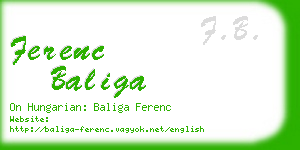 ferenc baliga business card